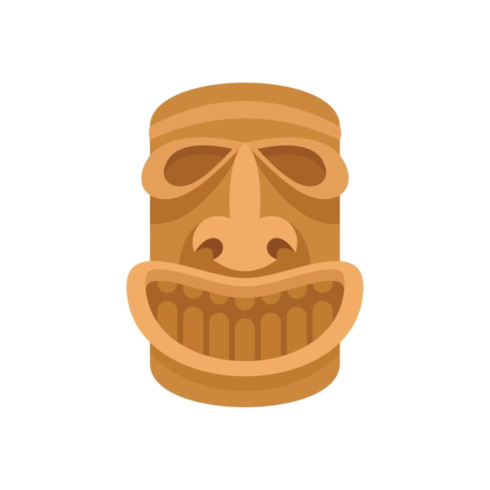 icône d'idole en bois d'hawaï, style plat vecteur