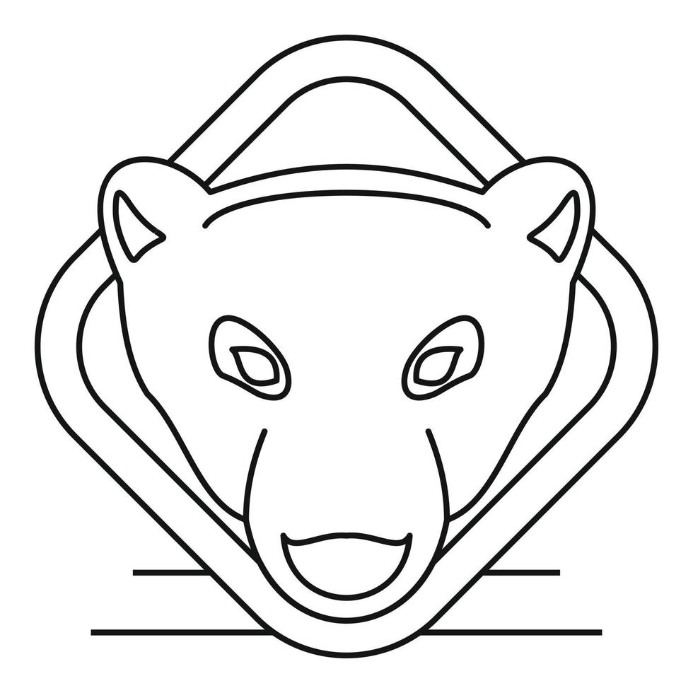 logo tête d'ours polaire, style de contour vecteur