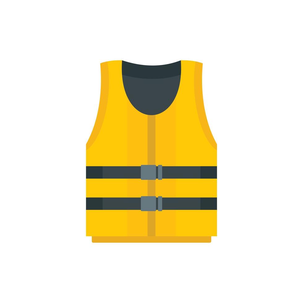 icône de gilet de kayak, style plat vecteur