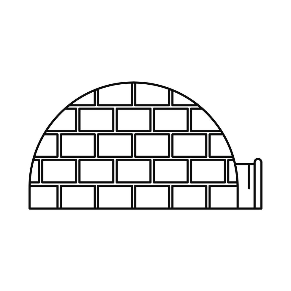 icône d'igloo de l'alaska, style de contour vecteur