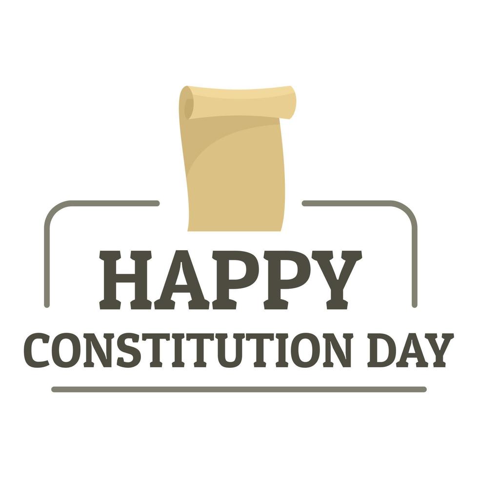 icône du logo du jour de la constitution en papier, style plat vecteur