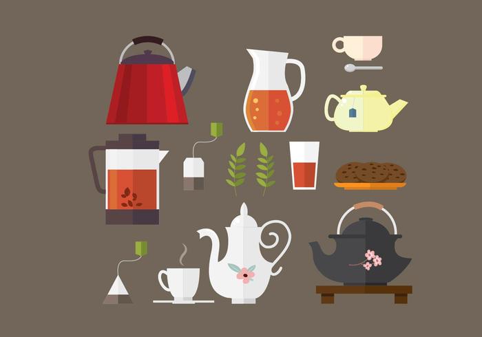 Le thé et Teapot vecteurs Element vecteur