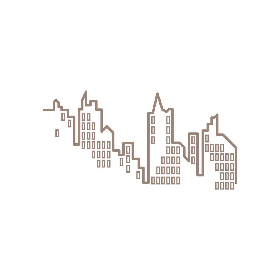 illustration de skyline de la ville moderne au design plat vecteur