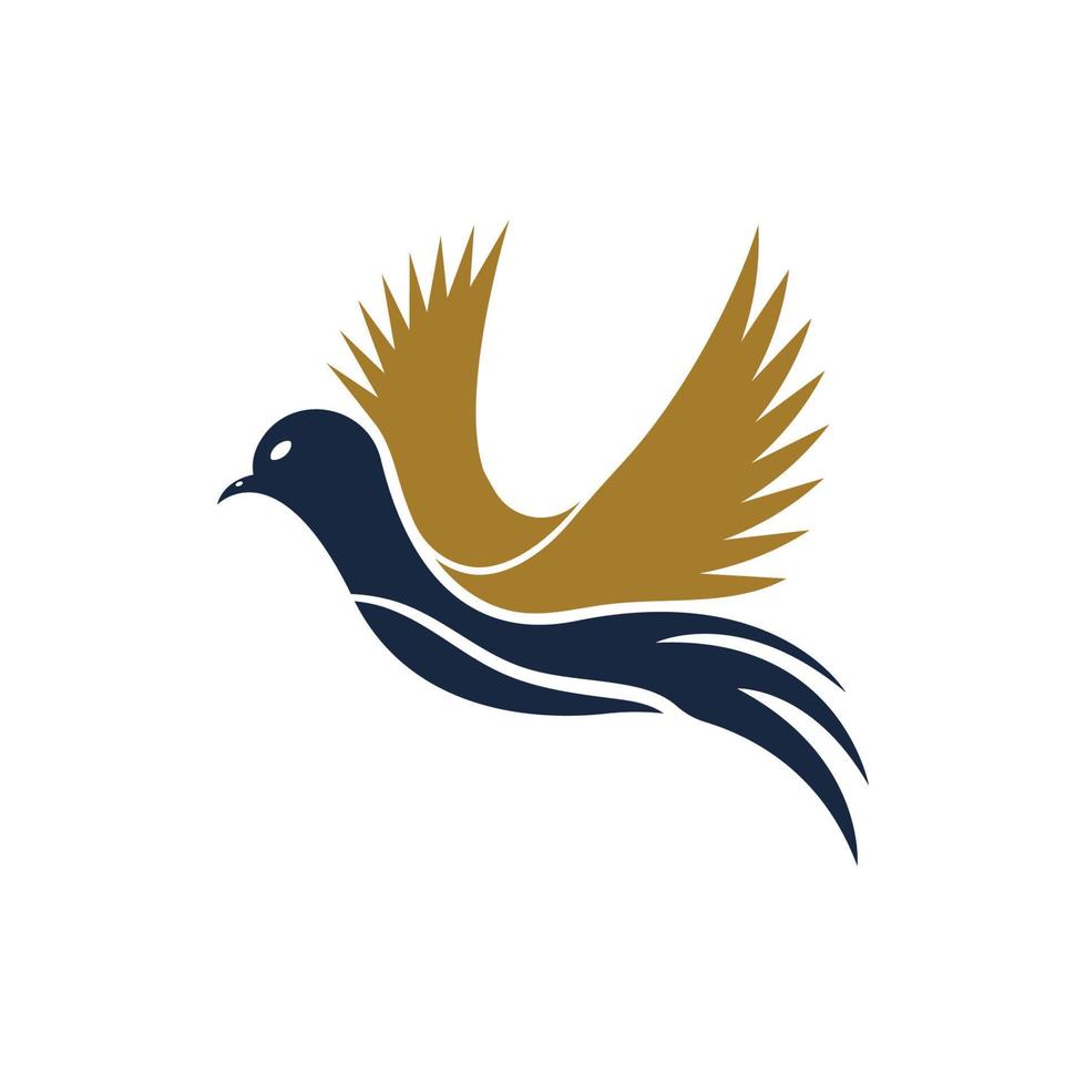 modèle de logo colombe aile oiseau vecteur