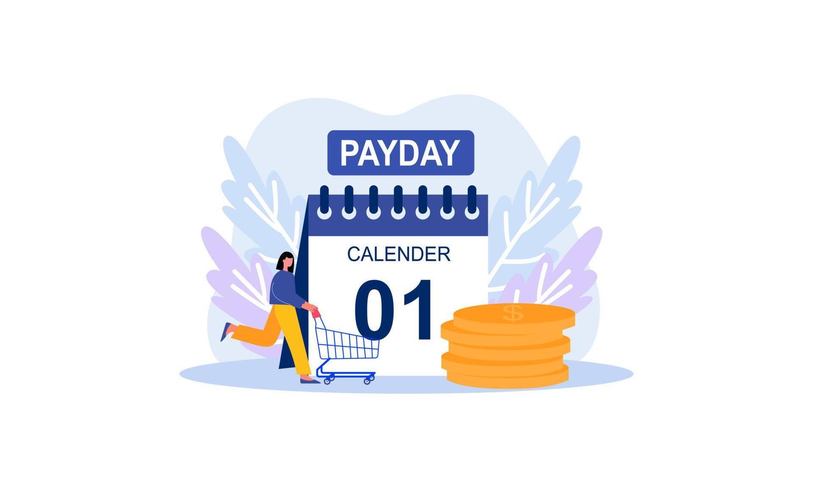 paiement jour vente illustration concept vecteur