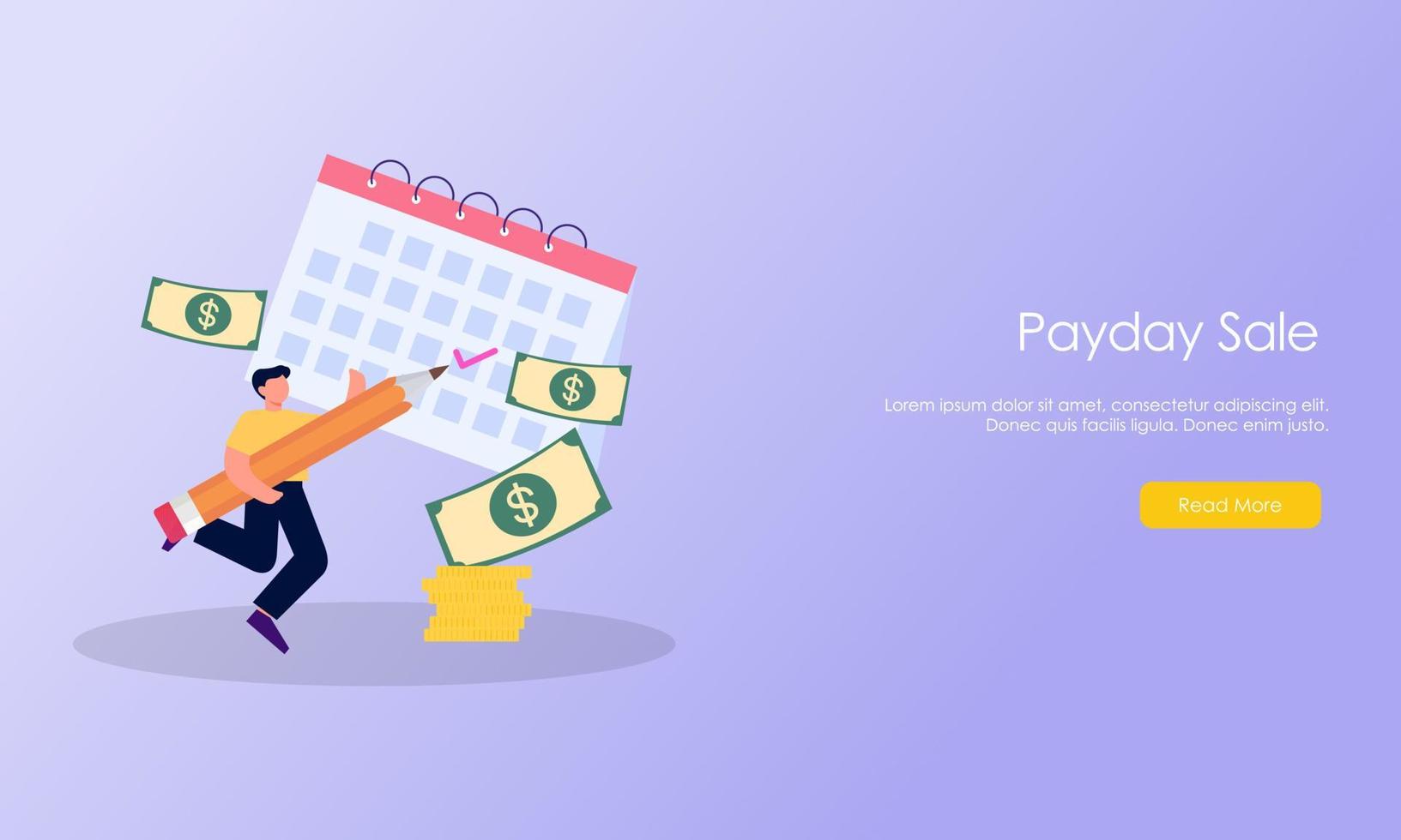 paiement jour vente illustration concept vecteur