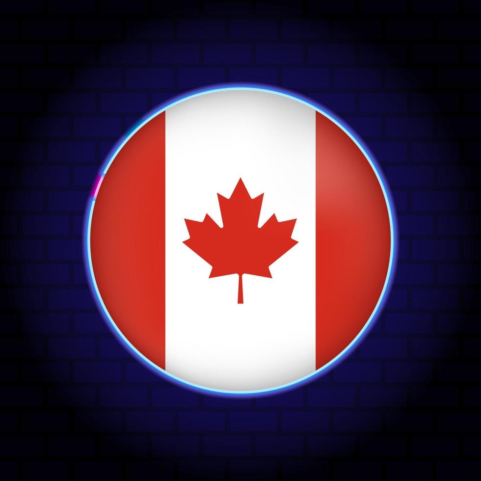 drapeau du canada au néon. illustration vectorielle. vecteur