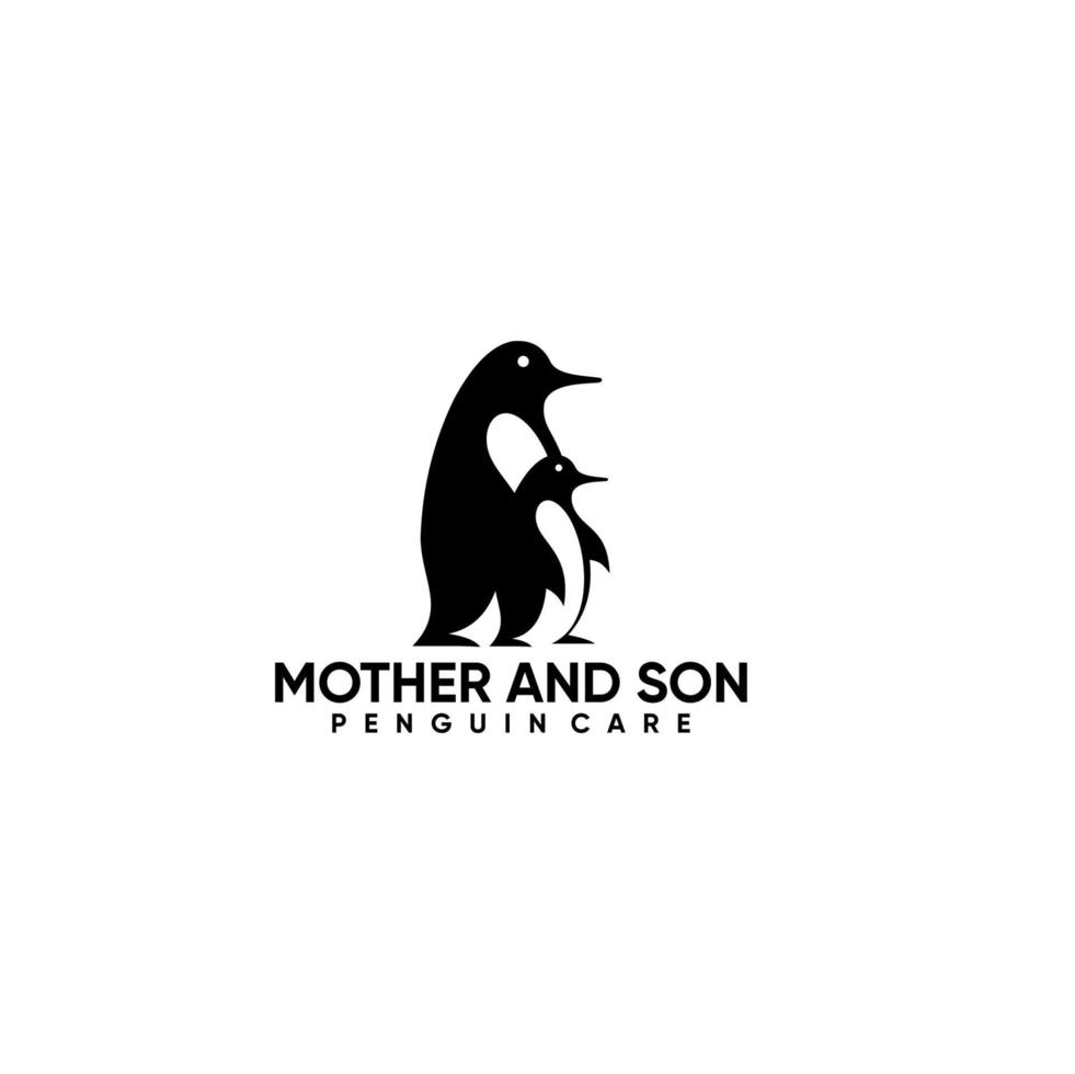 création de logo de soin de pingouin vecteur