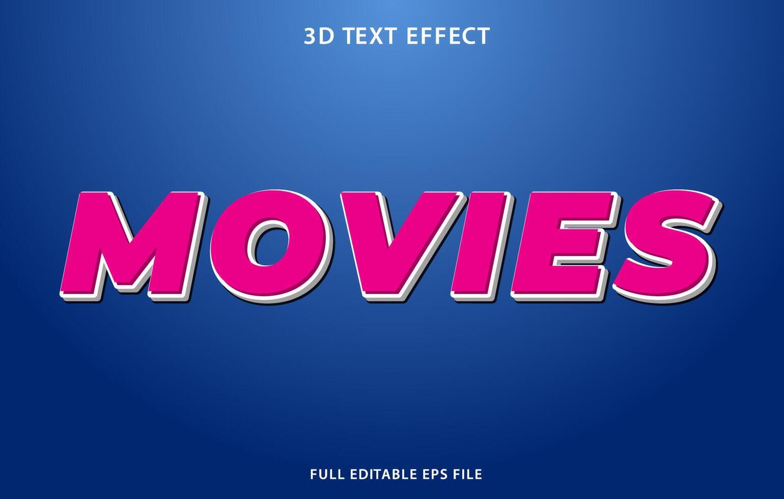 modèle d'effet de texte modifiable de films 3d, style d'effet de texte vecteur