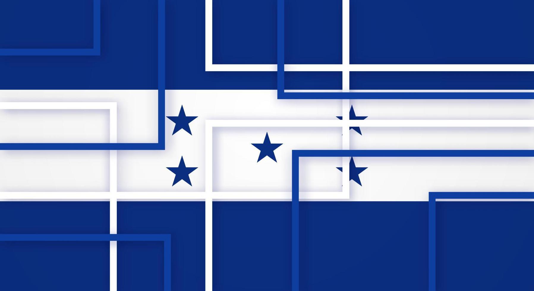 rayures carrées géométriques abstraites lignes papercut fond avec drapeau du honduras vecteur