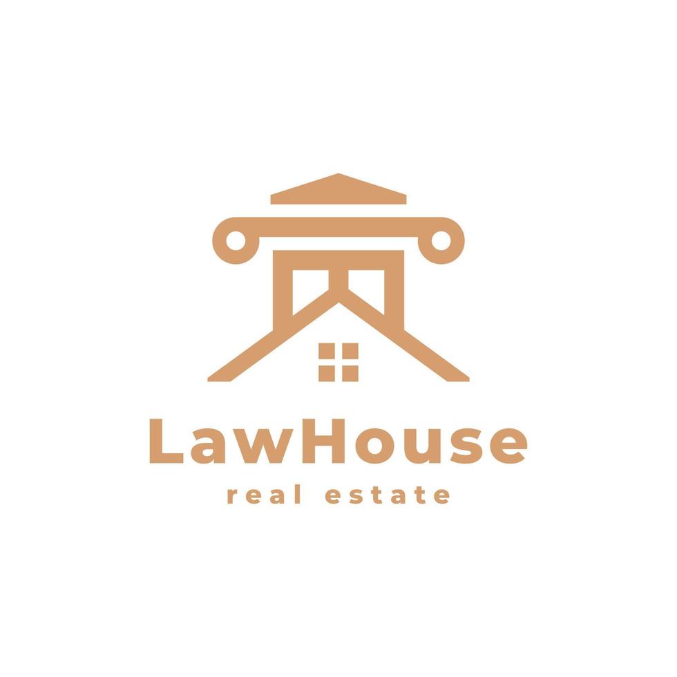 logo de la maison d'avocats. pilier avocat et maison combinaison. adapté à l'icône de l'immobilier du cabinet d'avocats vecteur