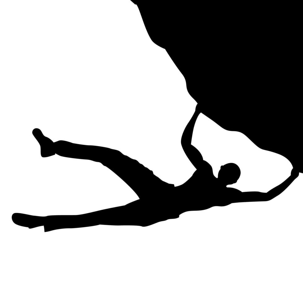 alpiniste. grimpeur. personne silhouette. grimper la silhouette. alpiniste grimpeur randonneur. silhouette de grimpeur extrême. illustration vectorielle de grimpeur silhouette. grimpeur masculin. vecteur