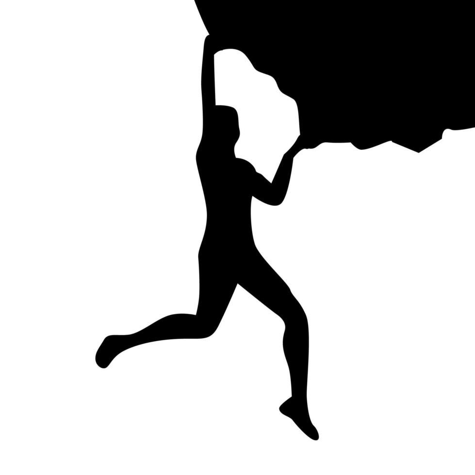 alpiniste. grimpeur. personne silhouette. grimper la silhouette. alpiniste grimpeur randonneur. silhouette de grimpeur extrême. illustration vectorielle de grimpeur silhouette. grimpeur masculin. vecteur