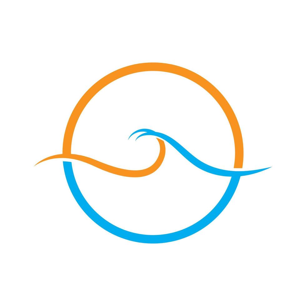 icône du logo de la vague de la mer vecteur