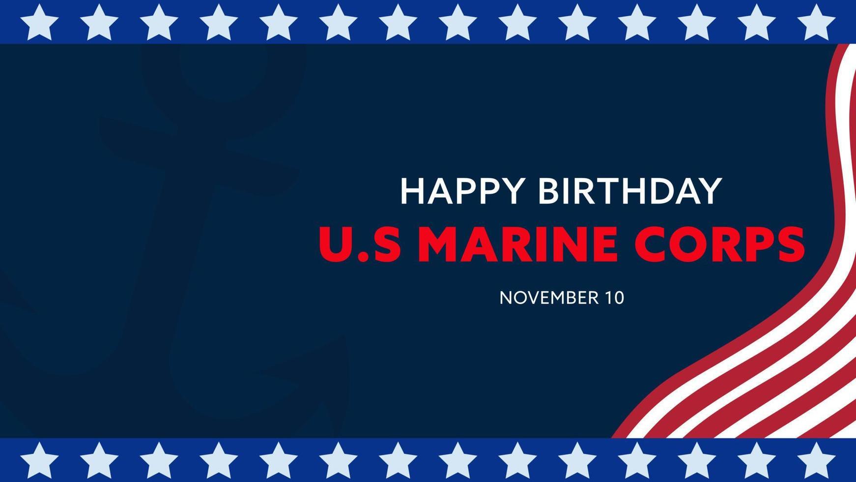 fond d'anniversaire du corps des marines américains avec zone d'espace blanc. vecteur