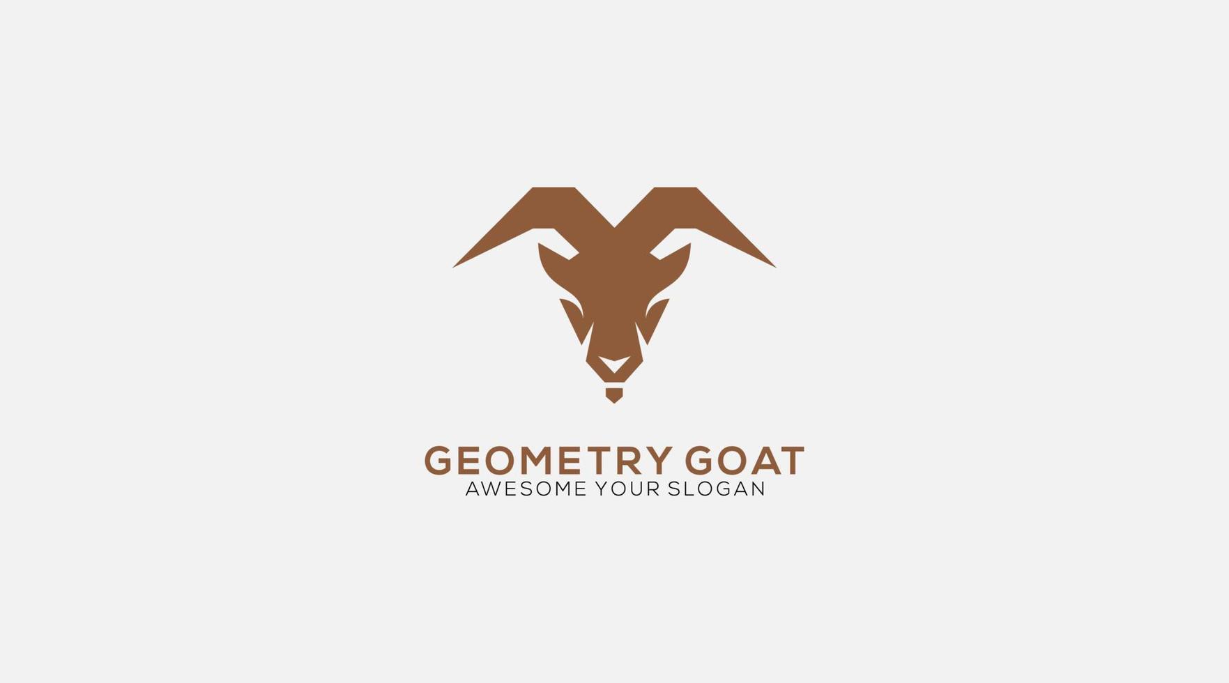 vecteur de tête de conception de logo de chèvre de géométrie de luxe
