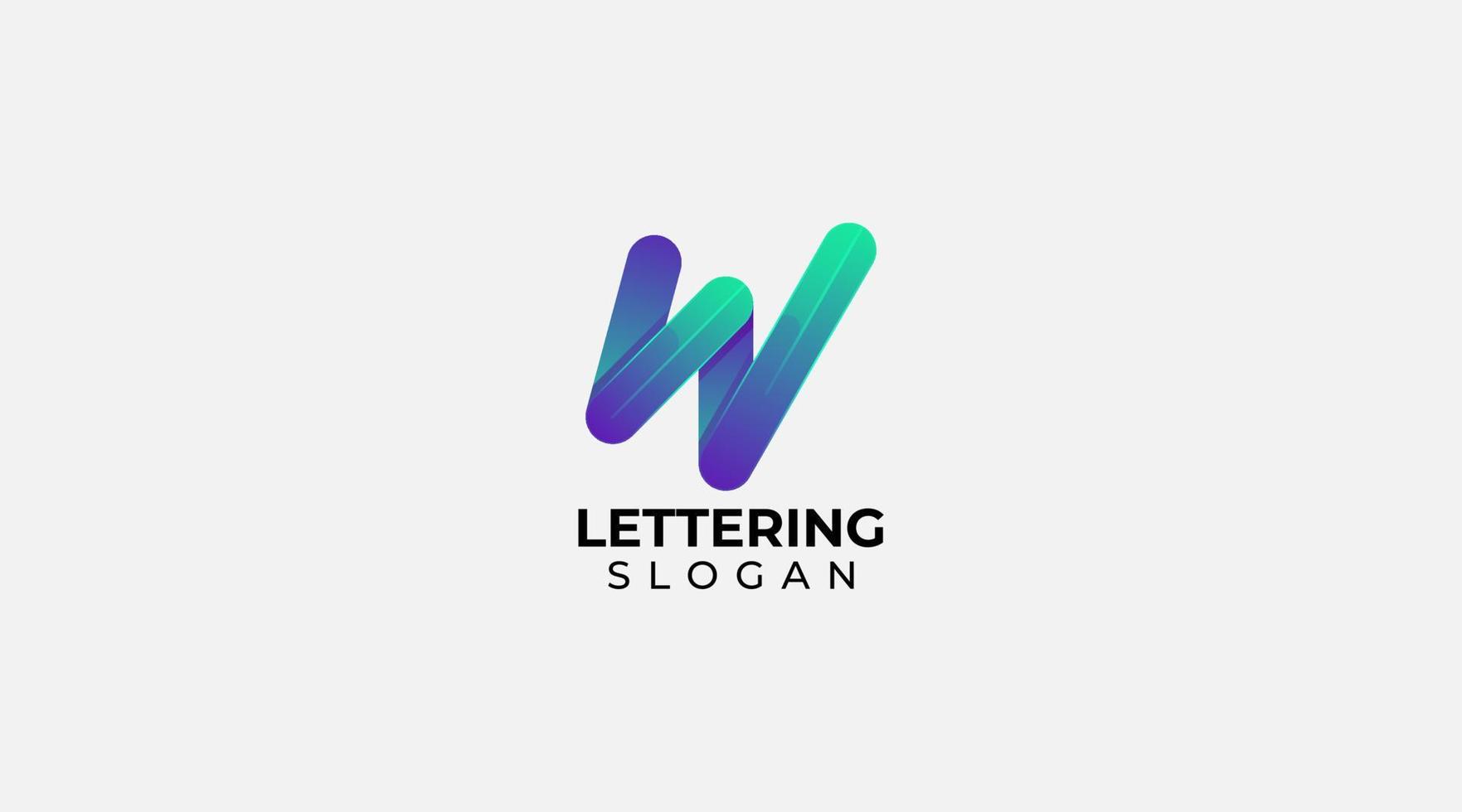 alphabet w lettre ou gradient w design pour votre entreprise vecteur