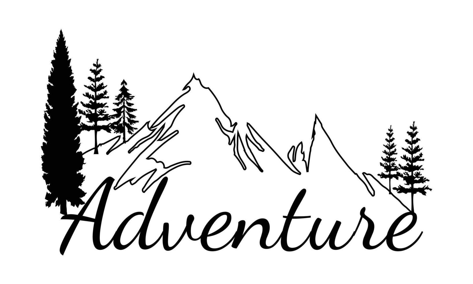 illustration de conception de t-shirt d'aventure. vecteur