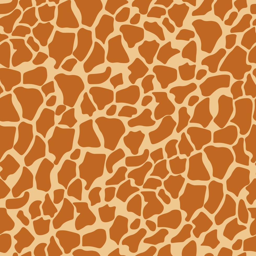 motif harmonieux de girafe en peau d'animal, diverses taches brunes sur fond jaunâtre vecteur