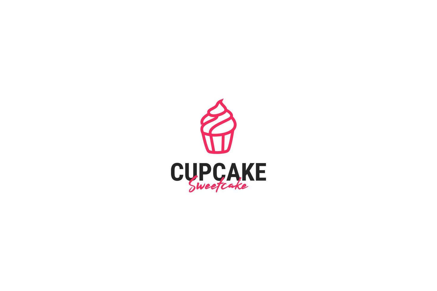 idée d'illustration vectorielle de création de logo cupcake plat vecteur