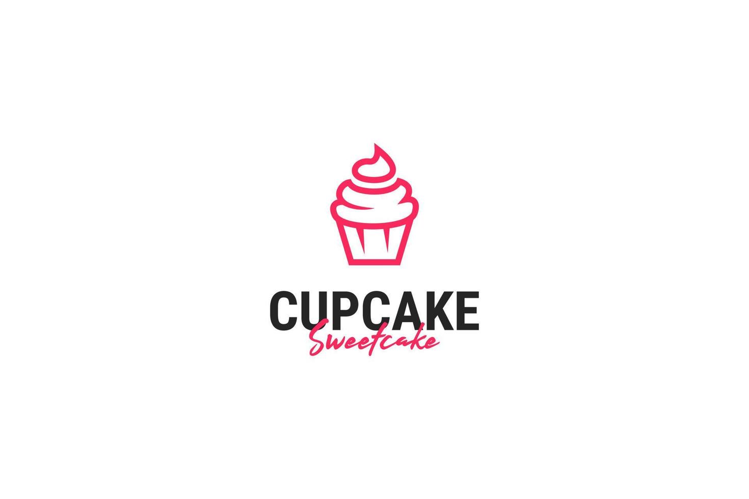 idée d'illustration vectorielle de conception de logo cupcake plat vecteur