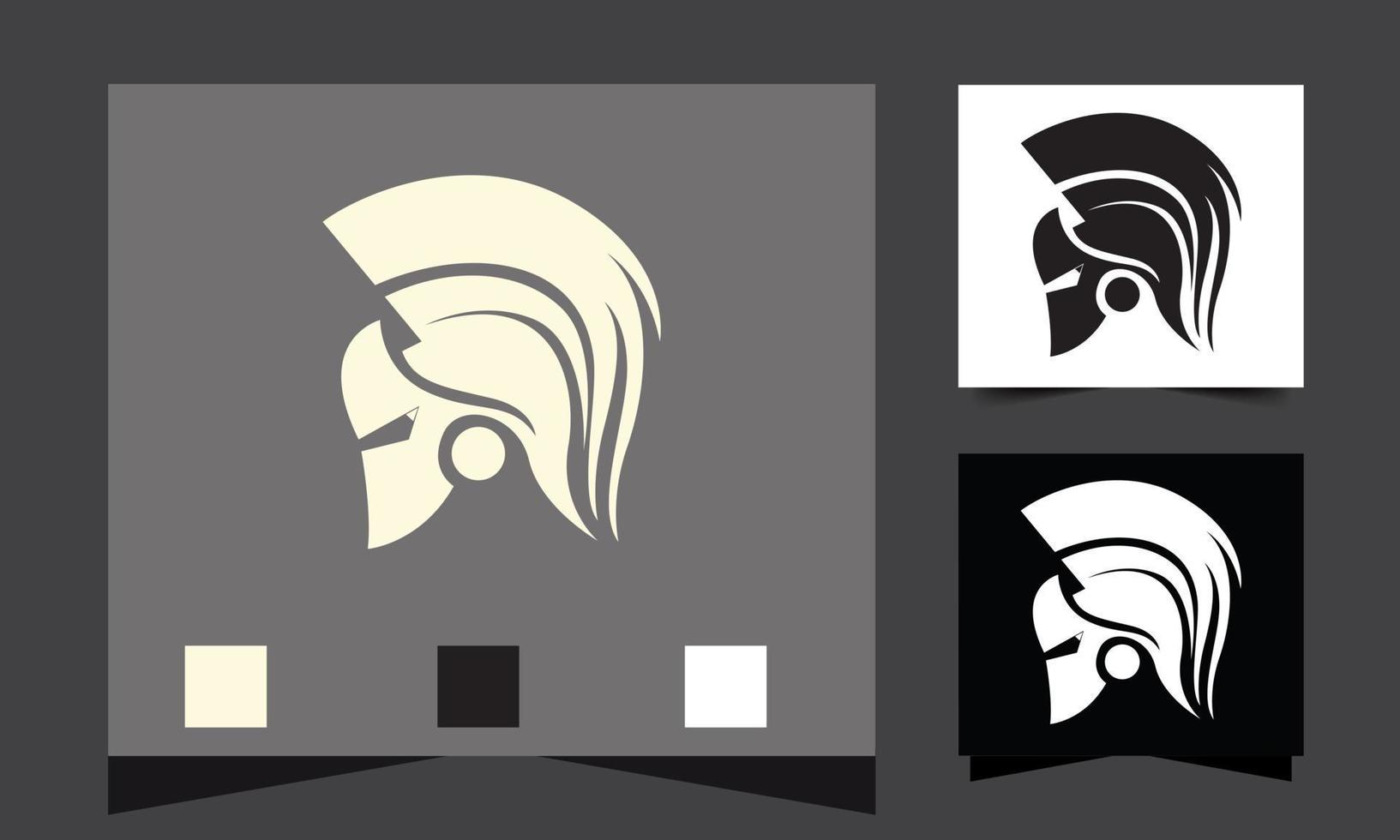 impressionnant symbole de guerrier spartiate simple, emblème. logo de casque spartiate, logo de casque de gladiateur grec spartiate vecteur