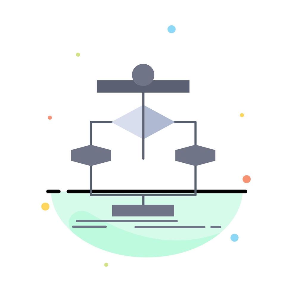 algorithme graphique données diagramme flux plat couleur icône vecteur