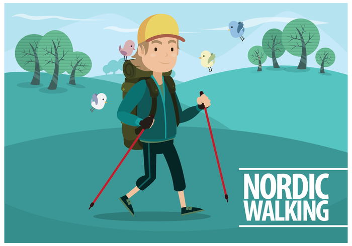 Vecteur Homme Nordic Walking gratuit