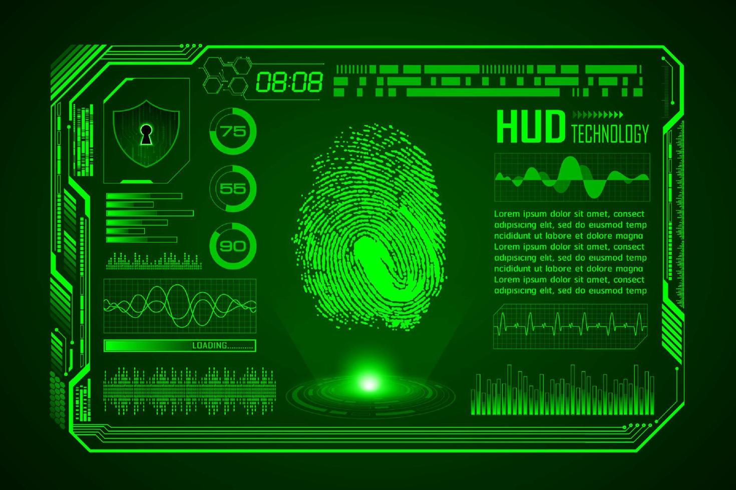 fond décran de technologie hud moderne vecteur