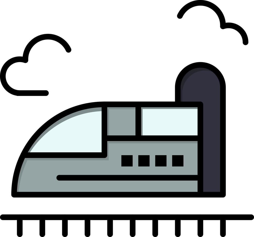 modèle de bannière d'icône de vecteur d'icône de couleur plate de train à grande vitesse