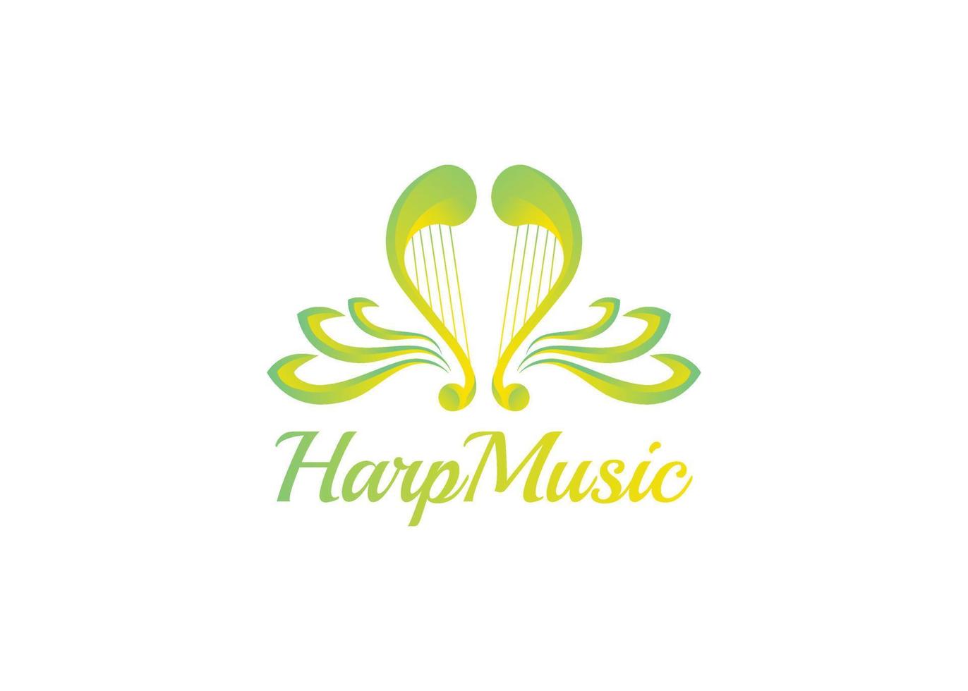 logo harpe et cygne vecteur