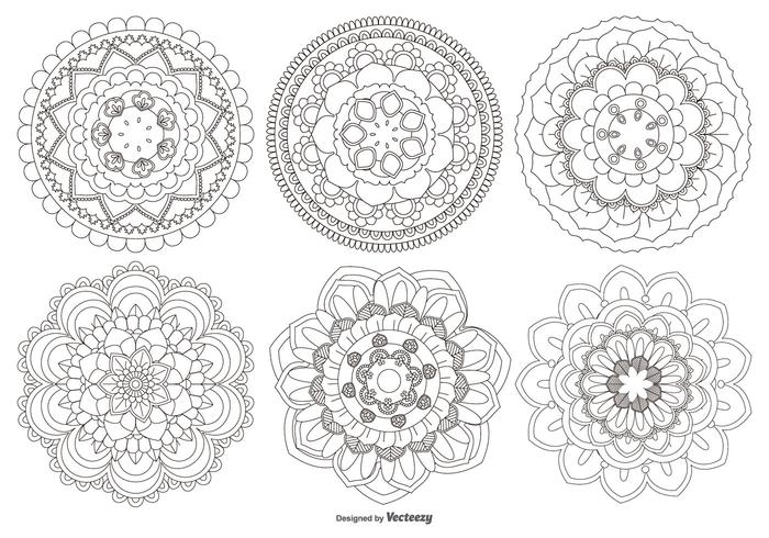 Mandala Flower Collection Formes vecteur