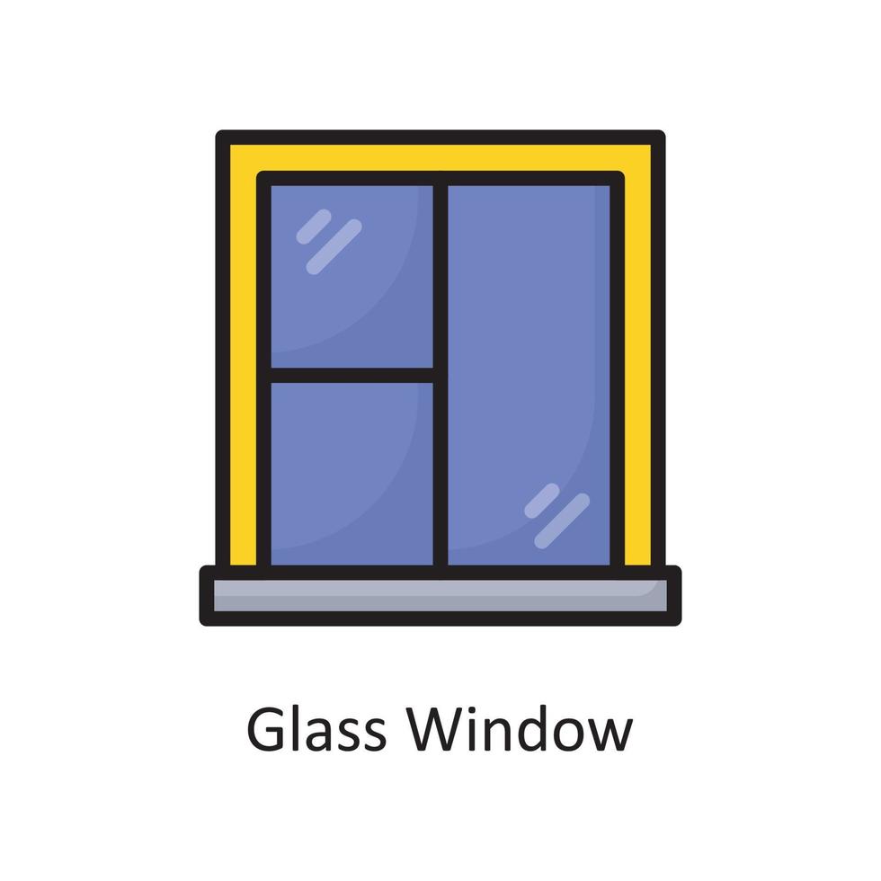 illustration de conception d'icône de contour rempli de vecteur de fenêtre en verre. symbole d'entretien ménager sur fond blanc fichier eps 10