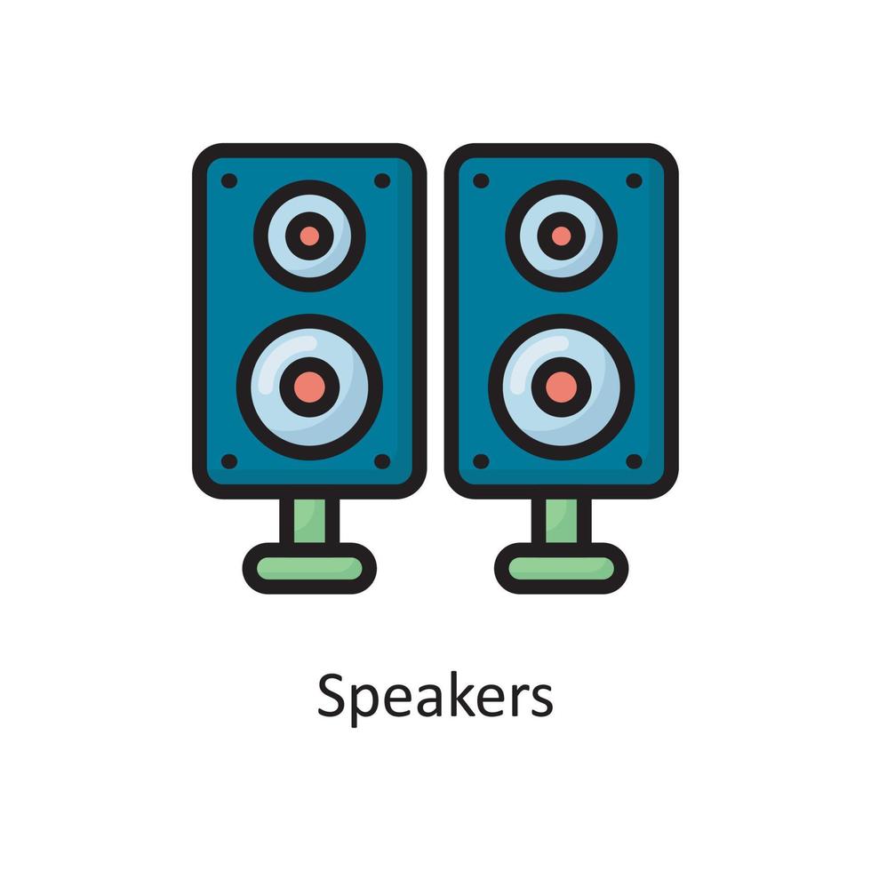 haut-parleurs vector illustration de conception d'icône de contour rempli. symbole d'entretien ménager sur fond blanc fichier eps 10
