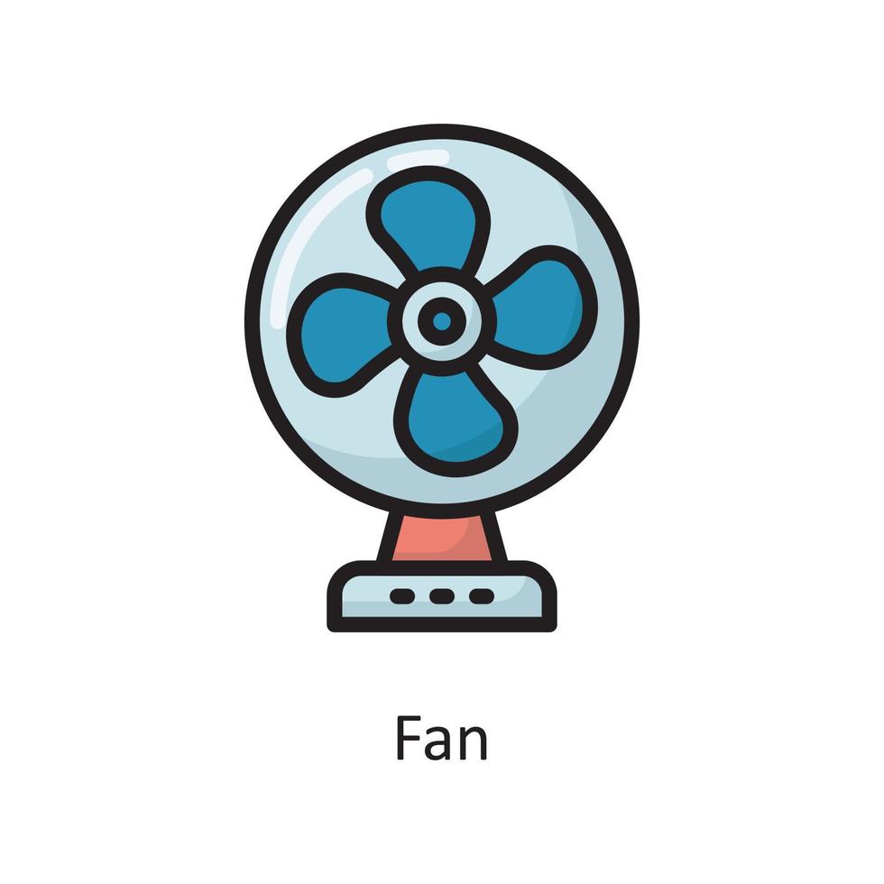 illustration de conception d'icône de contour rempli de vecteur de ventilateur. symbole d'entretien ménager sur fond blanc fichier eps 10