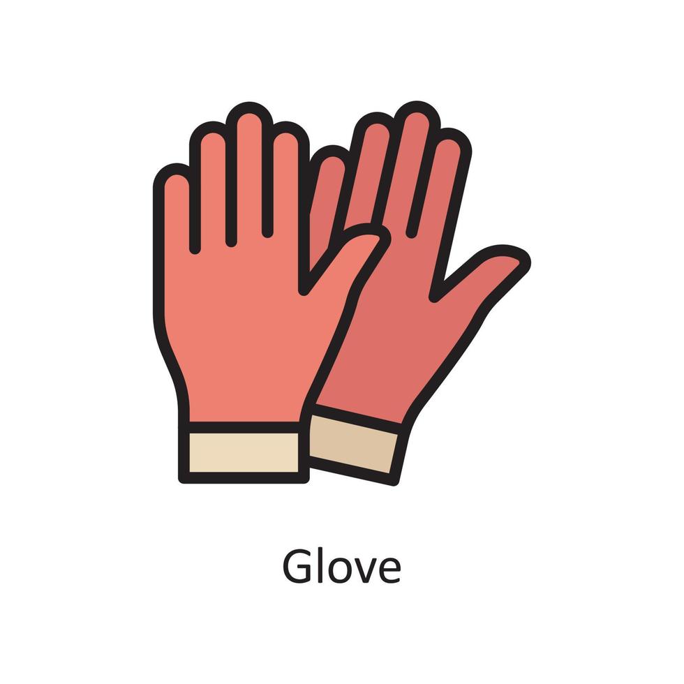 illustration de conception d'icône de contour rempli de vecteur de gant. symbole d'entretien ménager sur fond blanc fichier eps 10