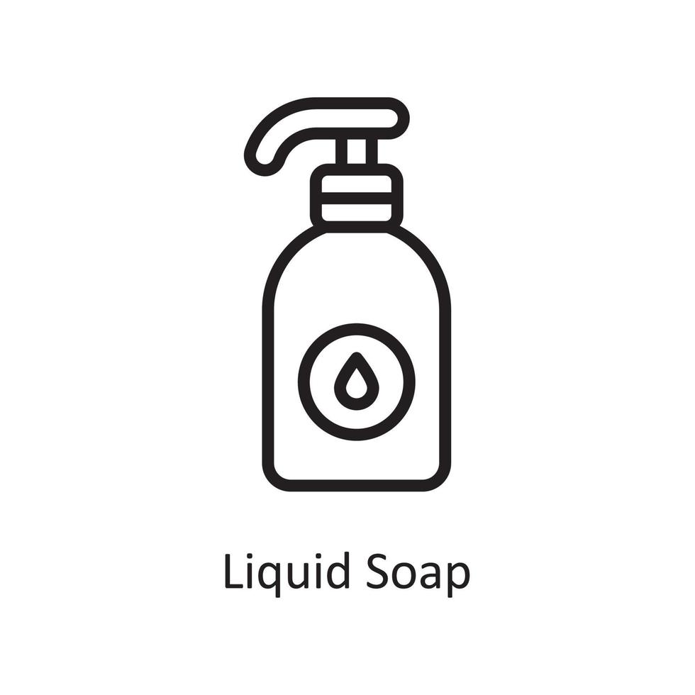 illustration de conception d'icône de contour de vecteur de savon liquide. symbole d'entretien ménager sur fond blanc fichier eps 10