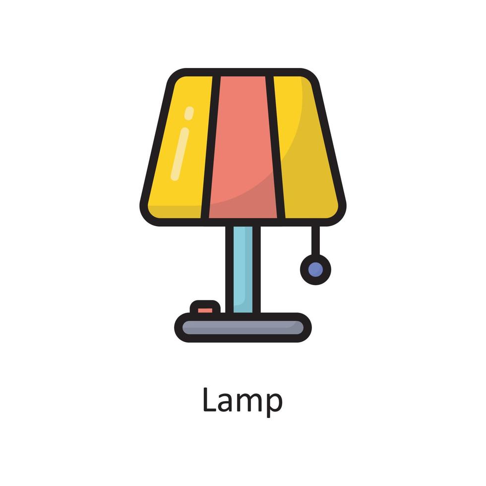 illustration de conception d'icône de contour rempli de vecteur de lampe. symbole d'entretien ménager sur fond blanc fichier eps 10