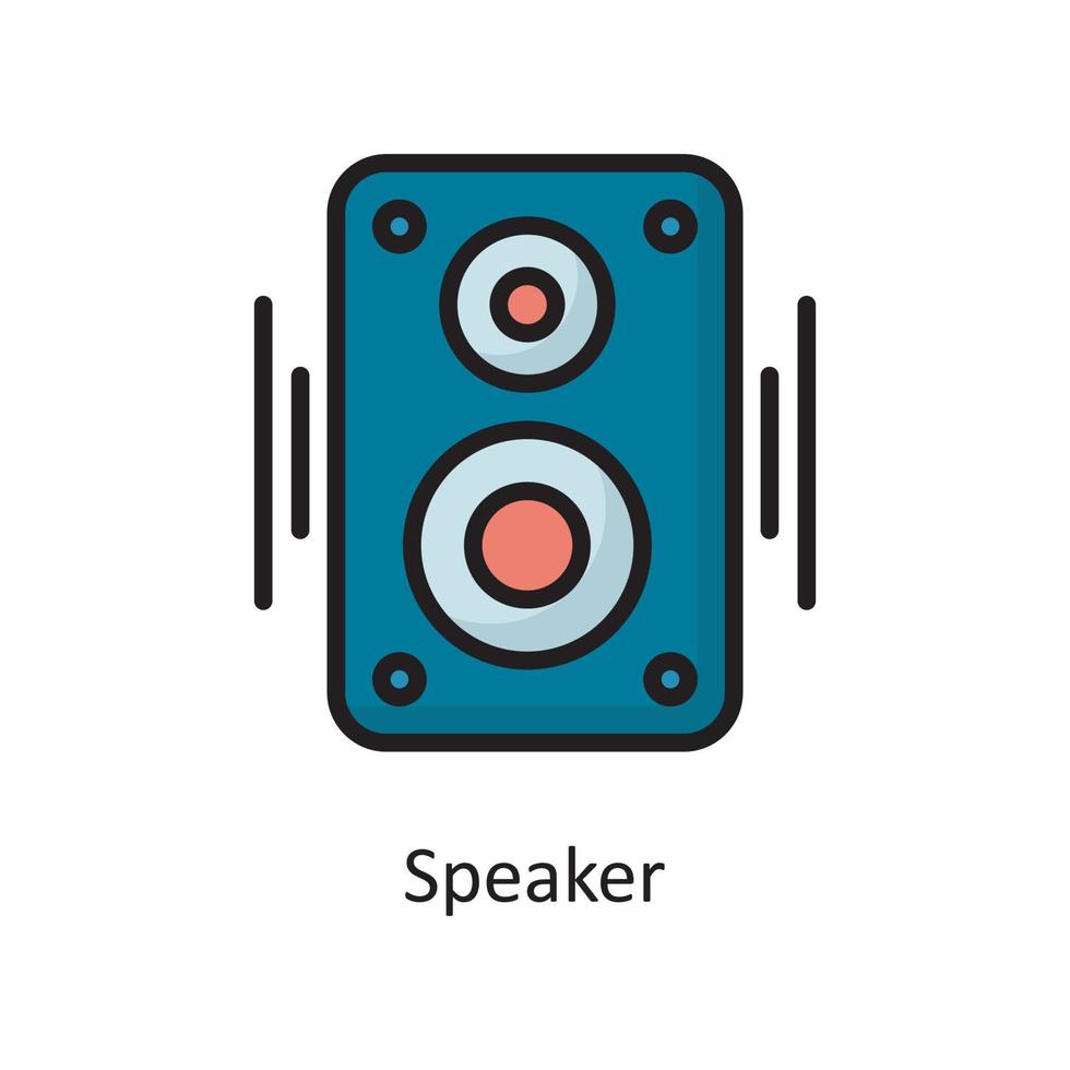 illustration de conception d'icône de contour rempli de vecteur de haut-parleur. symbole d'entretien ménager sur fond blanc fichier eps 10