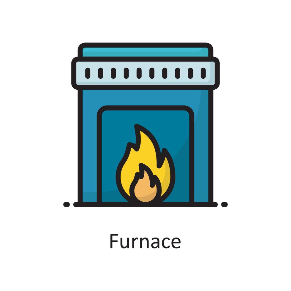 illustration de conception d'icône de contour rempli de vecteur de four. symbole d'entretien ménager sur fond blanc fichier eps 10