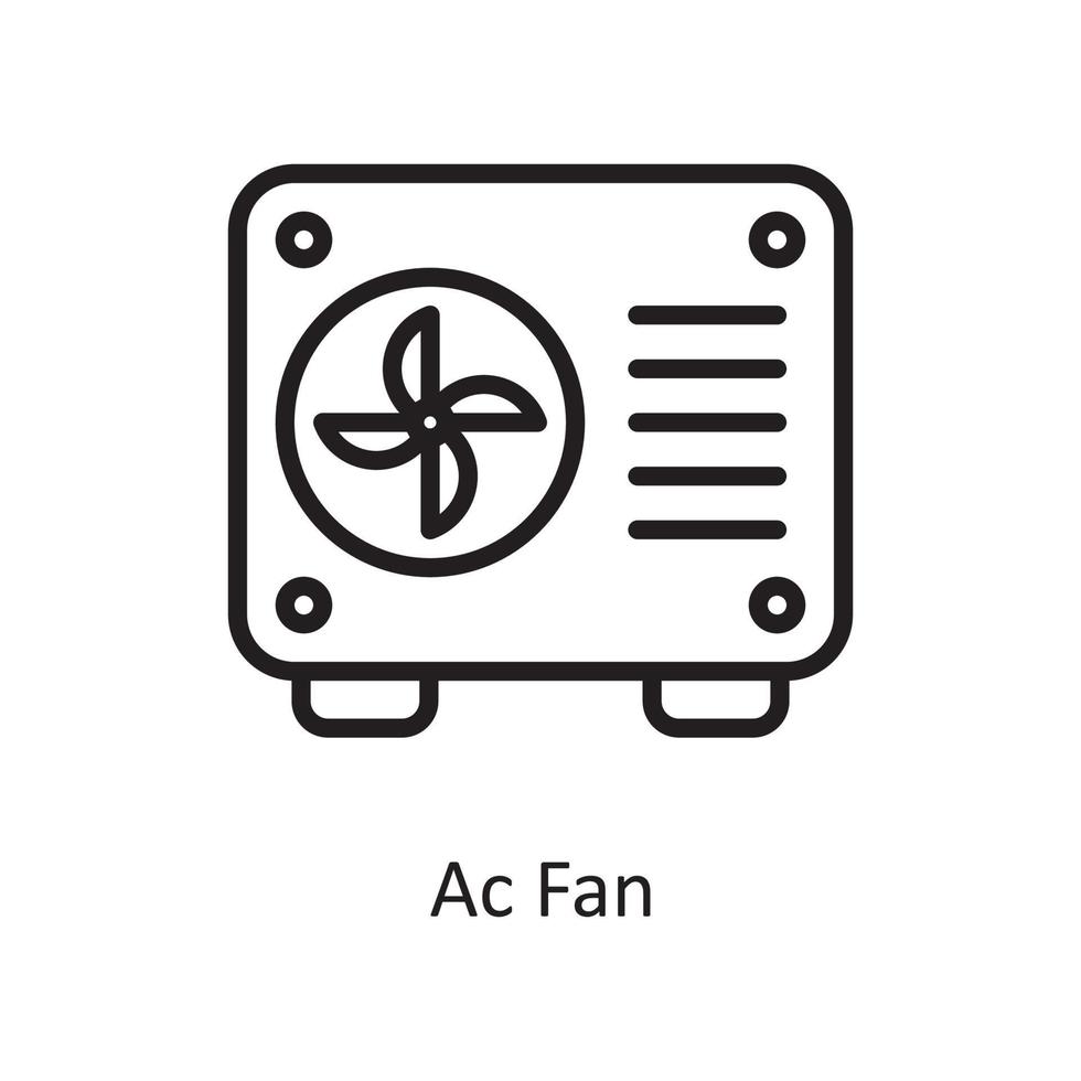 illustration de conception d'icône de contour de vecteur de ventilateur ac. symbole d'entretien ménager sur fond blanc fichier eps 10