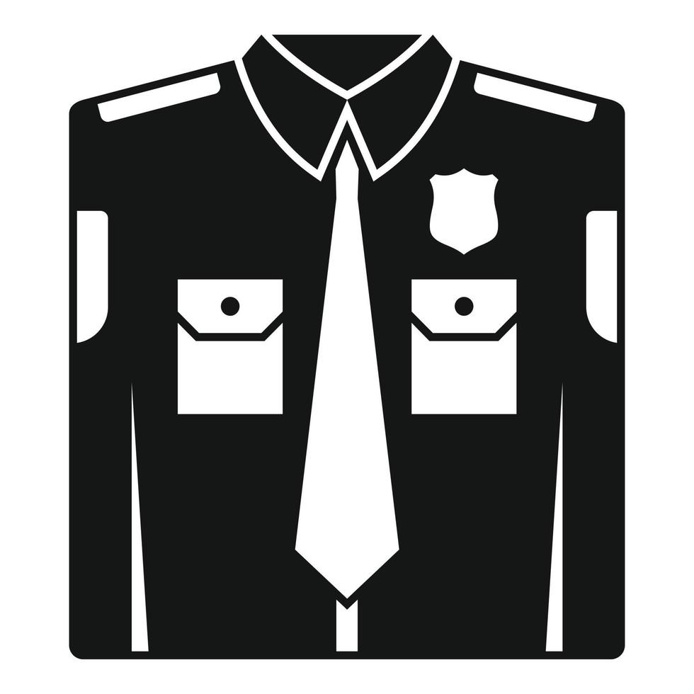 icône d'uniforme de police, style simple vecteur