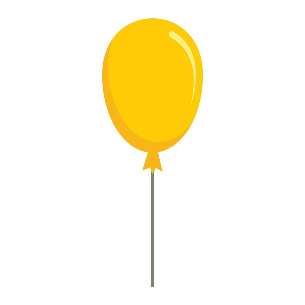 icône de ballon jaune enfant, style plat vecteur