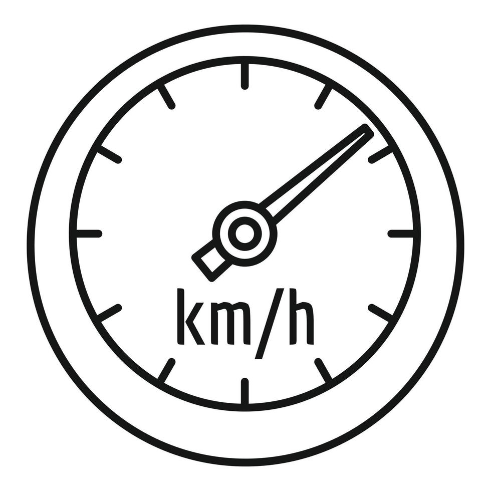 icône de compteur de vitesse de voiture, style de contour vecteur