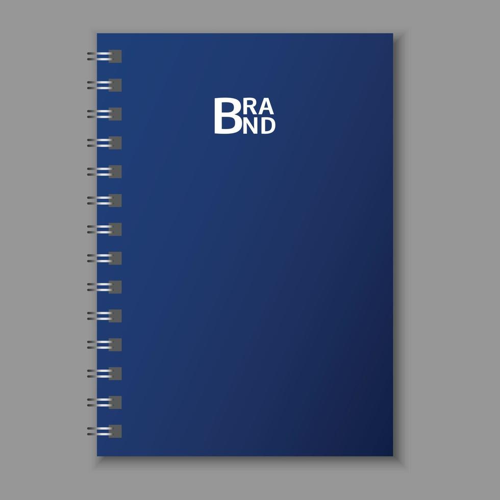 icône de cahier bleu printemps gauche, style réaliste vecteur