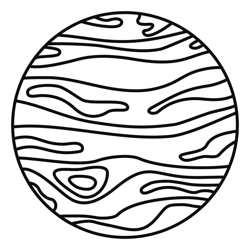 icône de la planète jupiter, style de contour vecteur