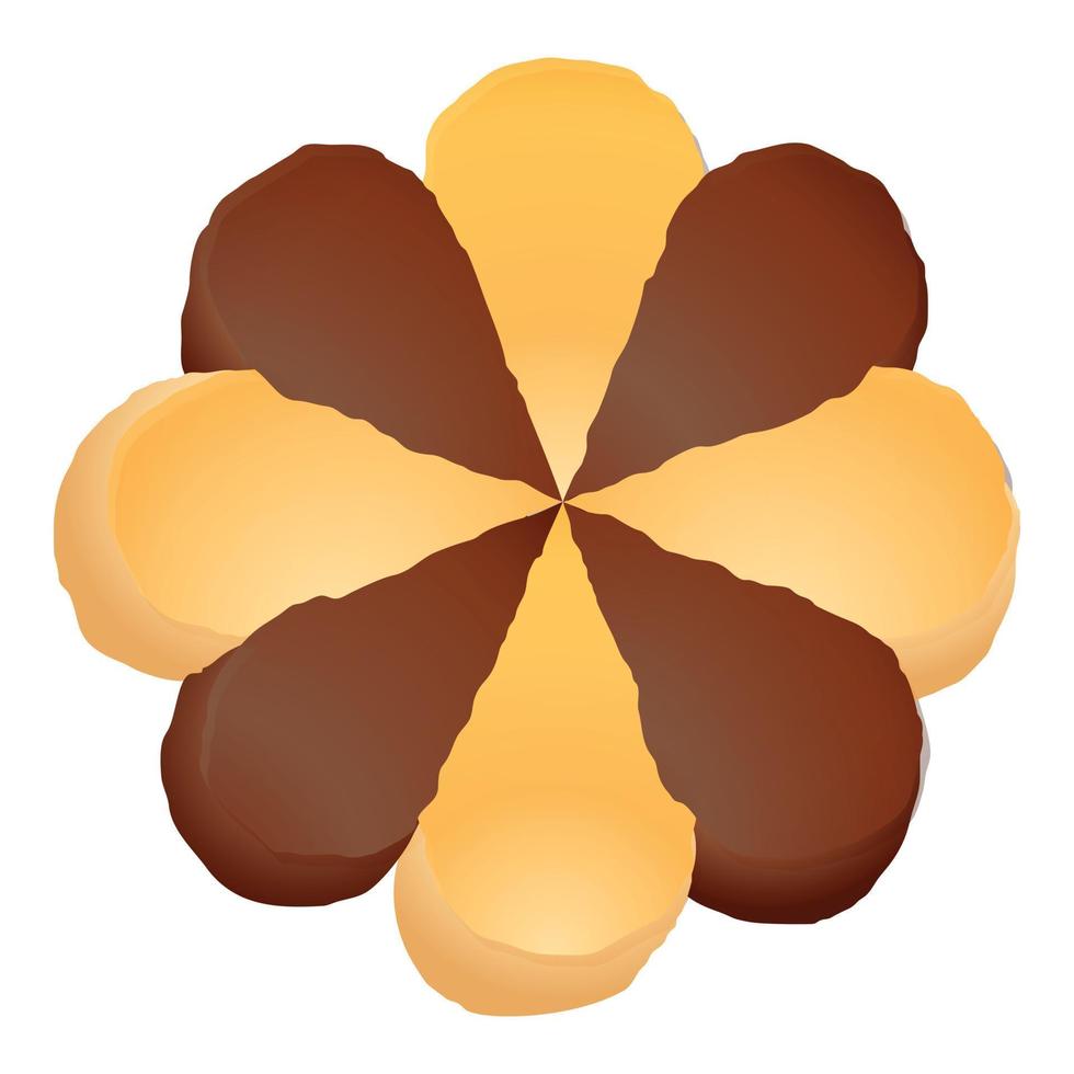 icône de biscuit fleur, style cartoon vecteur
