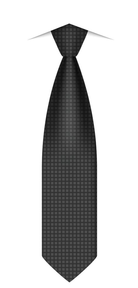 icône de cravate noire, style réaliste vecteur