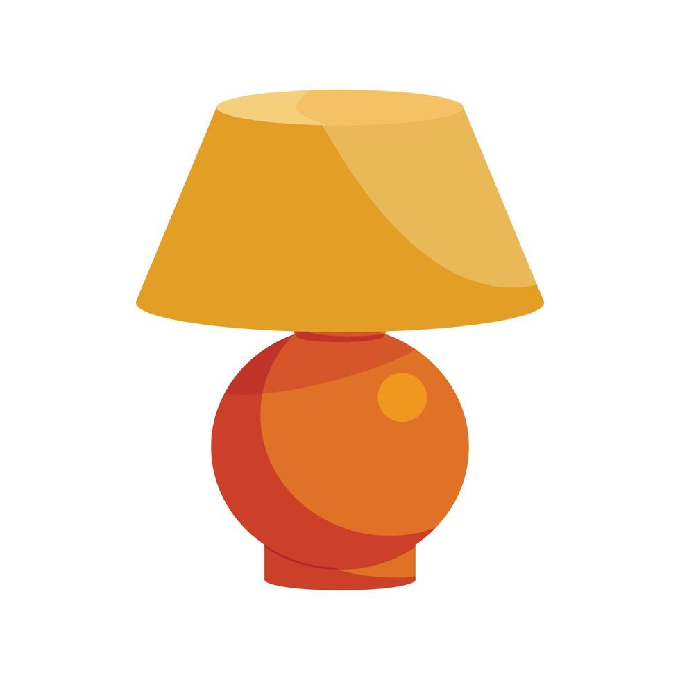 icône de lampe de table marron, style cartoon vecteur