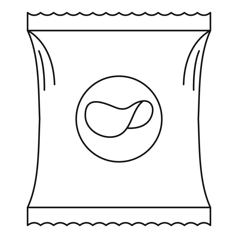 icône de chips de pomme de terre, style de contour. vecteur